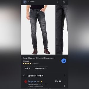 Raw X Men skinny size 36 faded black